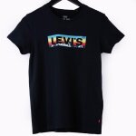 Levis perfect t - shirt retro tab noir femme