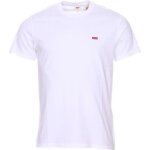 T - shirt blanc en coton uni avec une coupe droite et un col rond