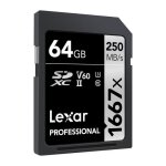 Carte sdxc - lexar - 64 go - 250 mo / s - classe 10 - uhs - ii u3