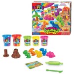 Lexibook crazart - kit de dinosaures en p�te � modeler mall�able et fluorescente - bleu violet rouge ...