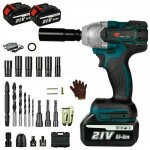 Cl� � chocs sans fil 520nm + 2 batteries + 29 accessoires 21v max boulonneuse � choc brushless 1 - 2 ...