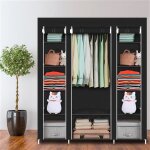 Leytn armoire de rangement 147x44x174cm penderie de chambre en tissu non - tiss avec 12 tagres - ...