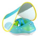 Boue bb gonflable avec parasol - leytn - leytn - pvc - bleu - sige de piscine - 6 - 36 mois