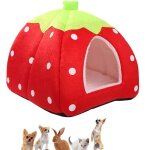 Lit pour animal leytn® - niche confortable pour chat chien ou lapin - rouge et rose - 43x43x45cm Lit pour animal leytn® - niche confortable pour chat chien ou lapin - rouge et rose - 43x43x45cm
