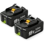 Libatter batterie 2pcs bl1850b 18v 50 ah lithium packs de batterie remplacement pour makita bl1850b bl1860b ...