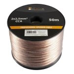 Cble audio - libox - lb0009 - 50 - 50 m - 2x250 mm - translucide blanc