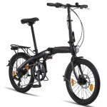 Vélo pliant - licorne - phoenix 2d - aluminium - 20 pouces - noir - or disc - bremse Vélo pliant - licorne - phoenix 2d - aluminium - 20 pouces - noir - or disc - bremse