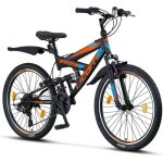 Licorne bike vtt 26 pouces premium ? v�lo tout - terrain polyvalent pour ville et nature (noir - orange ...