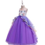 Licorne robe longue princesse fille de anniversaire c�r�monie sans manches robe de bal soir�e en tulle ...