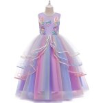 Licorne robe princesse fille de anniversaire crmonie sans manches robe longue soire en tulle