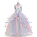 Licorne robe princesse fille de anniversaire crmonie sans manches robe longue soire en tulle - blanc ...