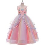 Licorne robe princesse fille de anniversaire crmonie sans manches robe longue soire en tulle - rose ...