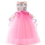 Licorne robe princesse fille de soire en tulle robe longue de anniversaire sans manches