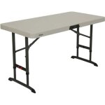 Table pliante - lifetime - 122cm - ajustable en 3 hauteurs - pour 4 personnes - rsistante