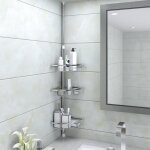 Lifewit tagre de douche en acier inoxydable triangulaire poteau tlescopique rglable pour ranger shampooing ...