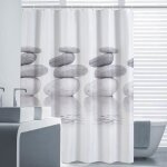 Lifewit rideau de douche rideau de salle galet imprim impermable de bains etanche avec 12 anneaux crochets ...
