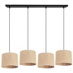 Light - home juta abat jour suspension luminaire lustre - e27 - classique 4 - lumires 20 cm - noir base ...