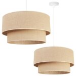 Light - home juta abat jour suspension luminaire lustre - e27 - gteau 1 - lumires 45 cm - blanc base ...