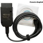 Cble de diagnostic - vcds - hex v2 - compatible vw audi skoda seat - anglais + franais - noir