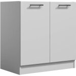 Lila - meuble de cuisine bas 80 cm 2 portes blanc Lila - meuble de cuisine bas 80 cm 2 portes blanc