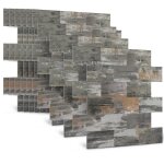 Autocollants pour carrelage - liliin - lot de 10 - pvc - imperméables - gris Autocollants pour carrelage - liliin - lot de 10 - pvc - imperméables - gris