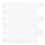 Carrelage adhsif - liliin - 10x dalles - blanc pur - 30x30cm - tanche et facile  installer