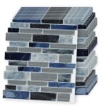 Carrelage adhésif mural - liliin - marbre bleu - 10 feuilles - 30x30cm - Étanche et facile à installer ... Carrelage adhésif mural - liliin - marbre bleu - 10 feuilles - 30x30cm - Étanche et facile à installer ...