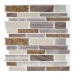 Carrelage adhsif mural - liliin - 10x dalles 30x30cm - marbre marron - tanche - intrieur