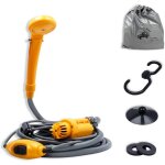 Douche de camping portable - liliin - 12 v - pompe submersible - tuyau de 2 m - accessoires inclus