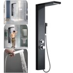 Liliin 4 en 1 colonne douche avec de panneau douche système douchette à main douche à effet pluie noir ... Liliin 4 en 1 colonne douche avec de panneau douche système douchette à main douche à effet pluie noir ...