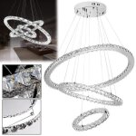 Liliin led crystal lampe  plafond 96w 3 bagues blanc froid