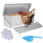 Liliin mangeoire automatique avec couvercle pour poules distributeur automatique � p�dale en acier 10 ...