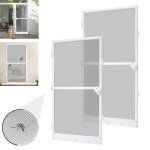 Moustiquaire en aluminium - liliin - 120 x 240 cm - fibre de verre - cadre blanc - enroulable