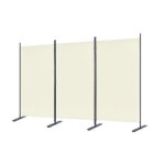 Paravent pour lintrieur & lextrieur liliin - 275x180cm - blanc cass - polyester