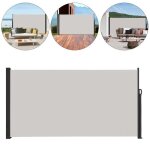 Liliin store latral brise vue rtractable polyester post en aluminium pour jardin terrasse 180x300cm ...