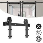 Liliin syst�me porte coulissante 200 cm noir acier carbone �paisseur 35 - 45 mm charge max 130 kg.