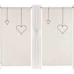Linder 0169 / 06 / 64504 / 415 / 45 paire de vitrages passe tringle cornely coeur blanc / rouge 45 x ... Linder 0169 / 06 / 64504 / 415 / 45 paire de vitrages passe tringle cornely coeur blanc / rouge 45 x ...