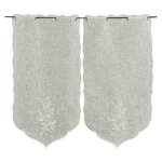 Paire de vitrages - linder - manon cru - 45 x 90 cm - 50% polyester - 50% lin