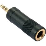 Adaptateur audio - lindy - jack 63mm femelle vers 35mm mâle - connecteurs or - noir - stéréo Adaptateur audio - lindy - jack 63mm femelle vers 35mm mâle - connecteurs or - noir - stéréo