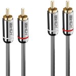 C�ble audio 2x rca - cromo line - 1m - lindy - connecteurs plaqu�s or 24 carats - c�ble souple