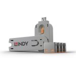 Lindy clé usb et 4 bloqueurs de ports usb - orange Lindy clé usb et 4 bloqueurs de ports usb - orange
