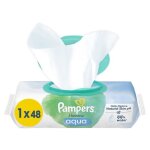 Lingettes pour b�b� - pampers aqua harmonie - lot de 4 - coton bio - hypoallerg�niques