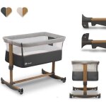 Berceau cododo 3en1 lionelo leonie - matelas 4 cm - housse 100% coton - roulettes - hauteur et inclinaison ...