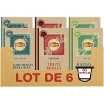 Lipton 60 capsules nespresso 3 saveurs th vert marrakech mint infusion verveine menthe th noir fruits ...