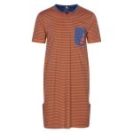 Liquette coton christian cane orange - manches courtes - col classique - femme Liquette coton christian cane orange - manches courtes - col classique - femme