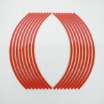 Liser� de jante autocollant rouge r�fl�chissant 8mm pour moto jante 17 pouces - mfpn : 67079 - 8mm rouge ...