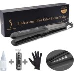 Lisseur cheveux vapeur fer  lisser / boucler professionnel plaque en cramique - avec ecran lcd 6 temprature ...