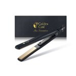 Lisseur - golden curl - the gold titanium - noir - gant r�sistant � la chaleur - 2 pinces crocodile