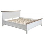 Lit 140x190 - interiors - bois massif - blanc - 2 places - style classique