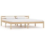 Lit adulte 2 places - ovonni - bois de pin massif - 180x200 cm - a lattes - el�gance - chic